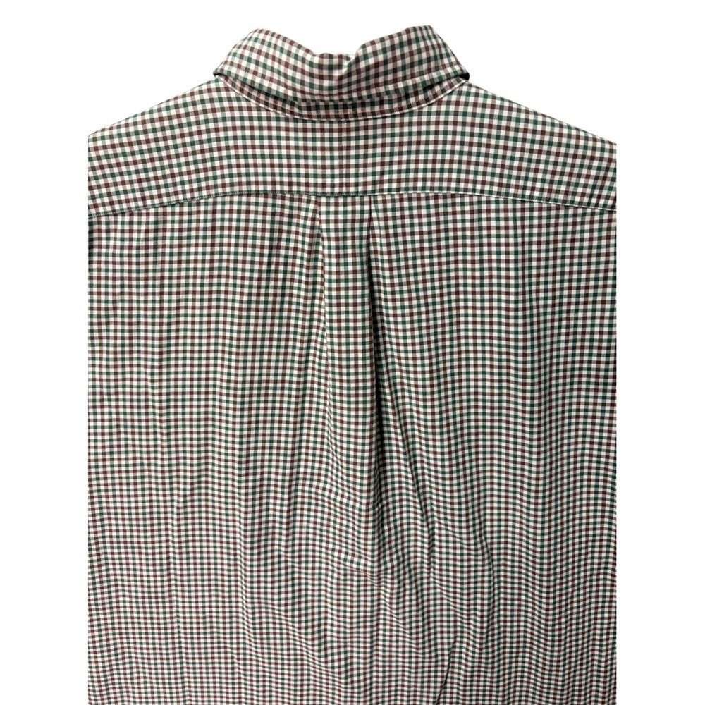 VTG Ralph Lauren Blake 90s Cotton Green Brown Gingham Button Down Shirt XL - Picture 4 of 7